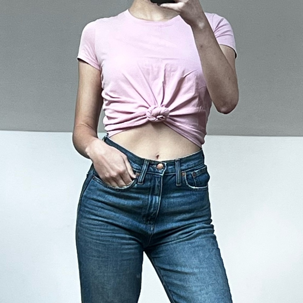 Madewell tie front t-shirt Pink XXS